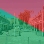 Thames View shopping area in red/green
